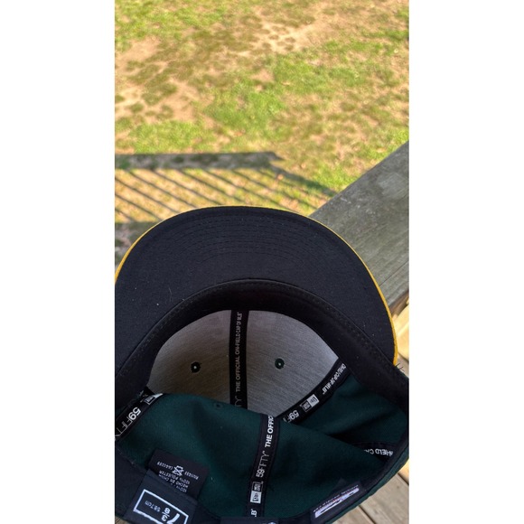 New Era 59FIFTY Oakland Athletics Fitted Hat Green Yellow MLB Cap 7 3/8 - Picture 7 of 7